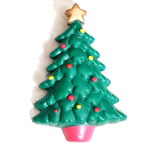 Vintage 1980's Russ Christmas tree brooch pin - Picture 1 of 5